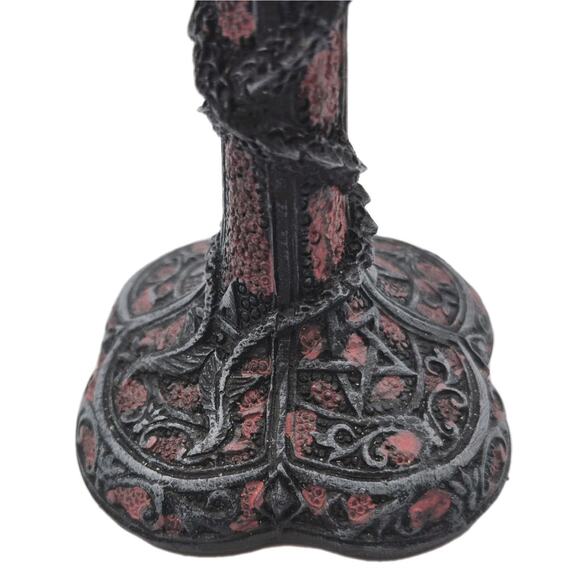 Pacific Giftware Medieval Goblet Double Dragon Heart Black Red 6.5" Tall 7oz - Picture 4 of 6